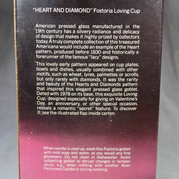Vintage - Avon - "Heart and Diamond" - Fostoria - Loving Cup - 1978. - Picture 5 of 6